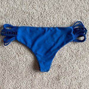 ACACIA Swimwear Crochet Bikini Bottoms - Ocean Blue - Large